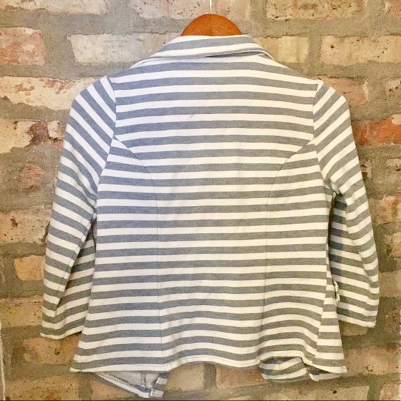 Grey & white striped sweater blazer - Picture 3 of 3